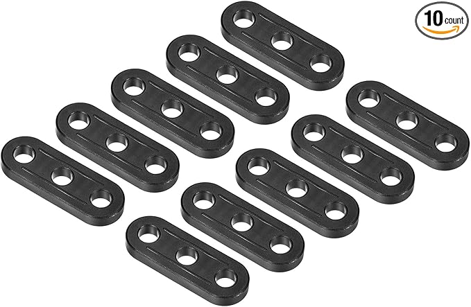 10 Pack Plastic Rope Tensioner - Straight Wind Rope Adjuster Anti-Slip Rope Buckle Adjustable Tool, Apply to Camping Hiking (5.4mm, Black)