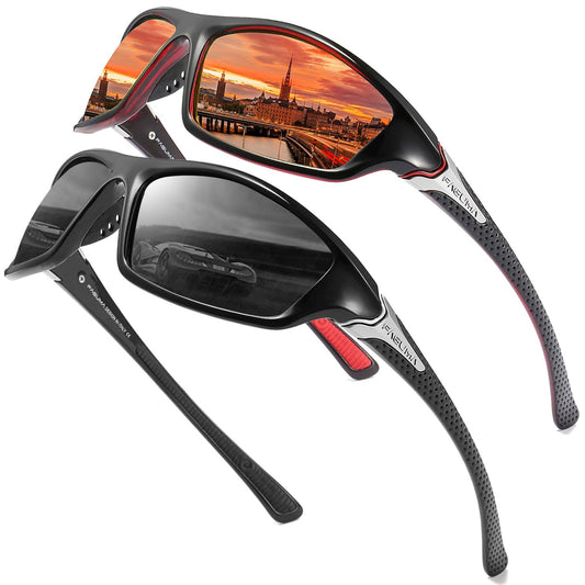FAGUMA Sports Polarized Sunglasses For Men Cycling Driving Fishing 100% UV Protection