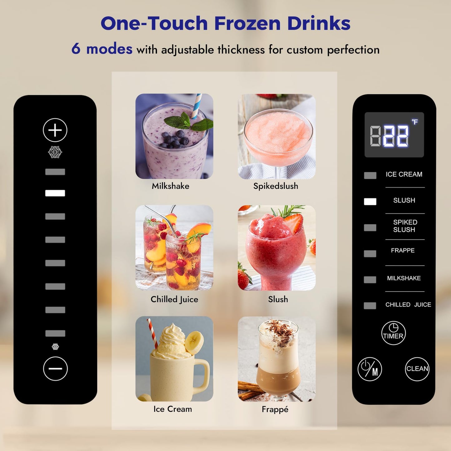 Oylus No-Ice-Needed Slushie Machine for Home - 70 oz Self-Cleaning Frozen Drink Maker with One-Touch Reservation & 6 Preset Programs, for Frozen Margaritas, Milkshakes, Frappés, Slushies & Parties