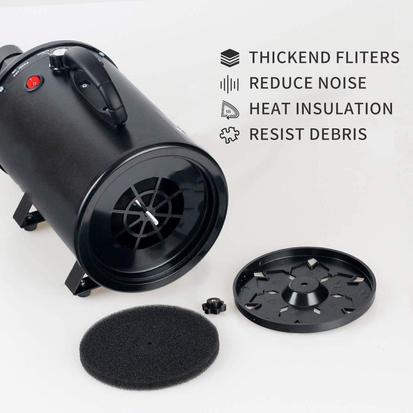 Dog Dryer, 2000W Stepless Adjustable Speed Dog Hair Dryer Blaster,Professional Pet Dog Grooming Dryer Blower, 3 Different Nozzles,Adjustable Temperature (30°C-55°C) with Glove and Towel,Pink