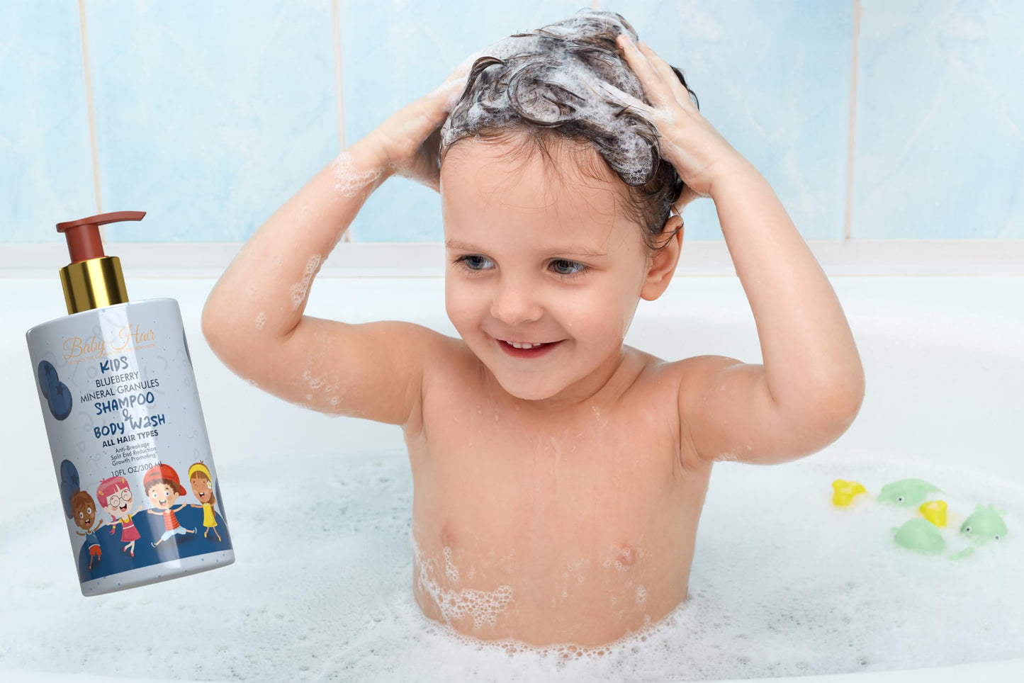 Baby Hair - Blueberry Mineral Toddler Shampoo/Body Wash, Conditioner, and Hair Mask Set, Sulfate-Free Shampoo and Conditioner with Strawberry & Blueberry Oil, Detangling Shampoo for Kids, 10 fl.oz.
