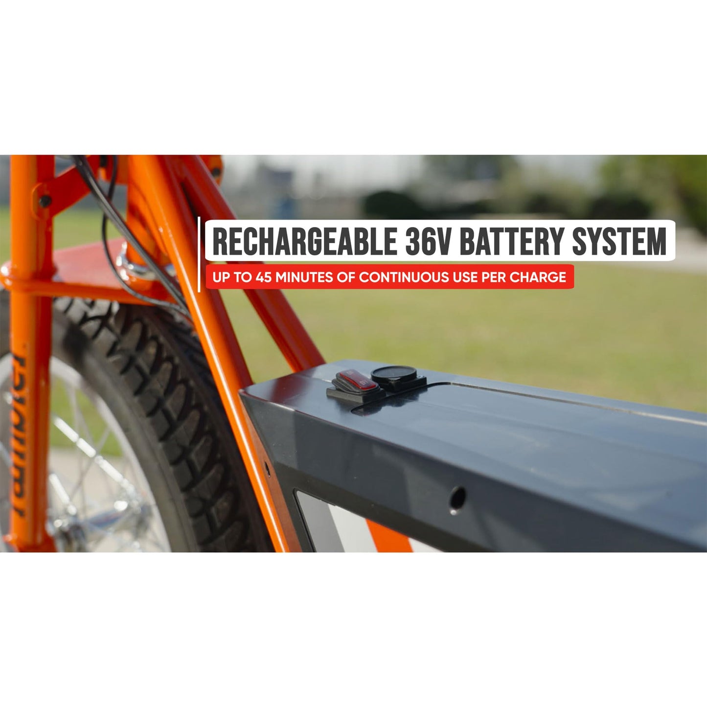 Razor Rambler 16 Electric Retro Minibike for Adults with 350W Hub-Driven Motor, 16 Inch Tires, & 36V Battery, Red