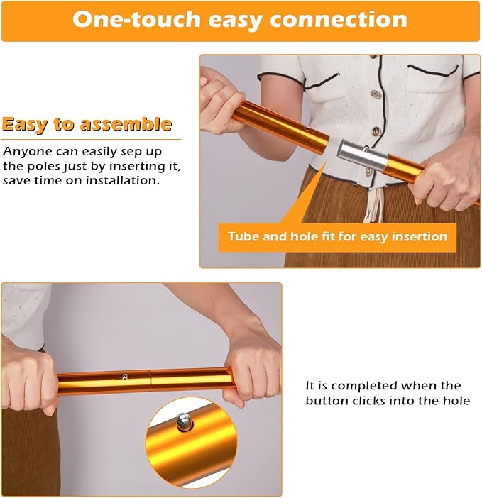 Odoland Adjustable Tarp Poles, Telescoping Aluminum Tent Poles Set of 2, Collapsible Lightweight Poles for Camping, Backpacking and Awnings