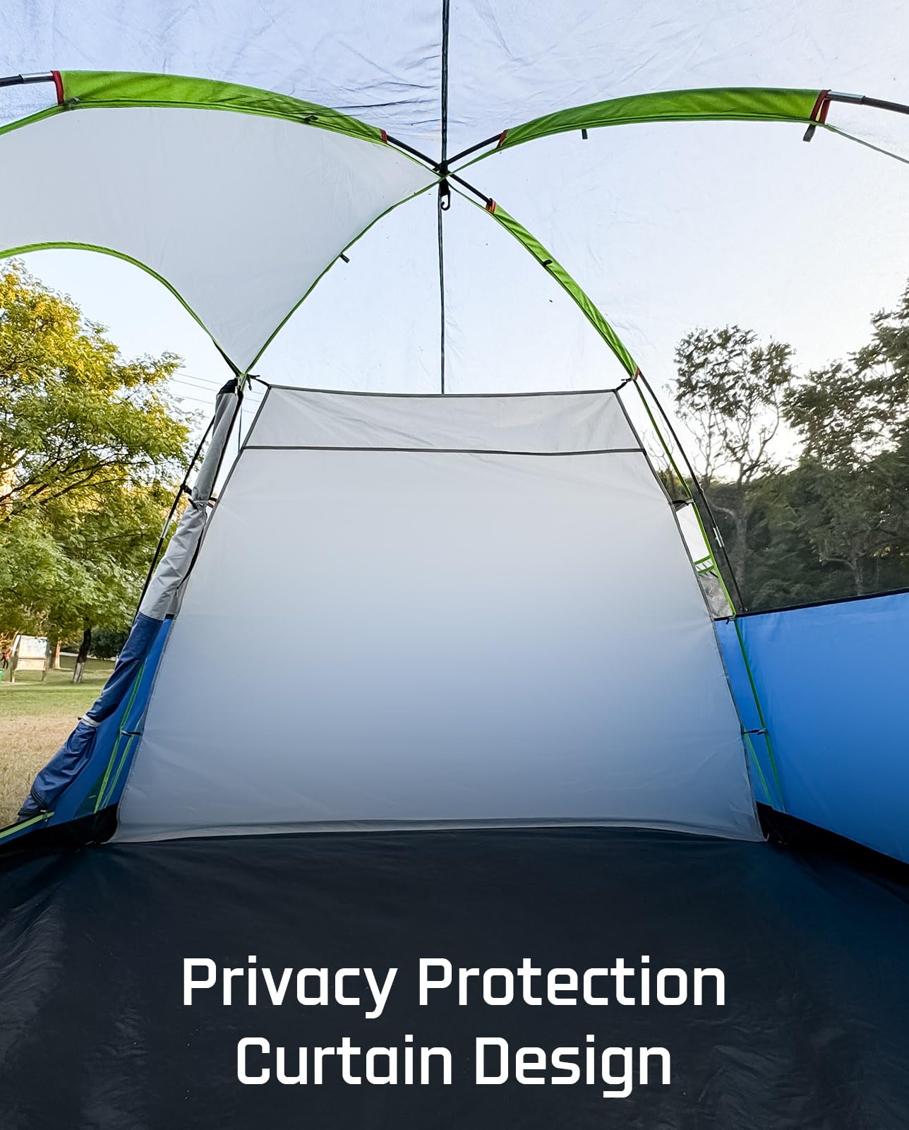LOYEAHCAMP 8 Person Larger Extended Dome Camping Tent with 3 Rooms, Waterproof Semi-Freestanding Family Outdoor Tent with Spacious Interior and Mesh Windows