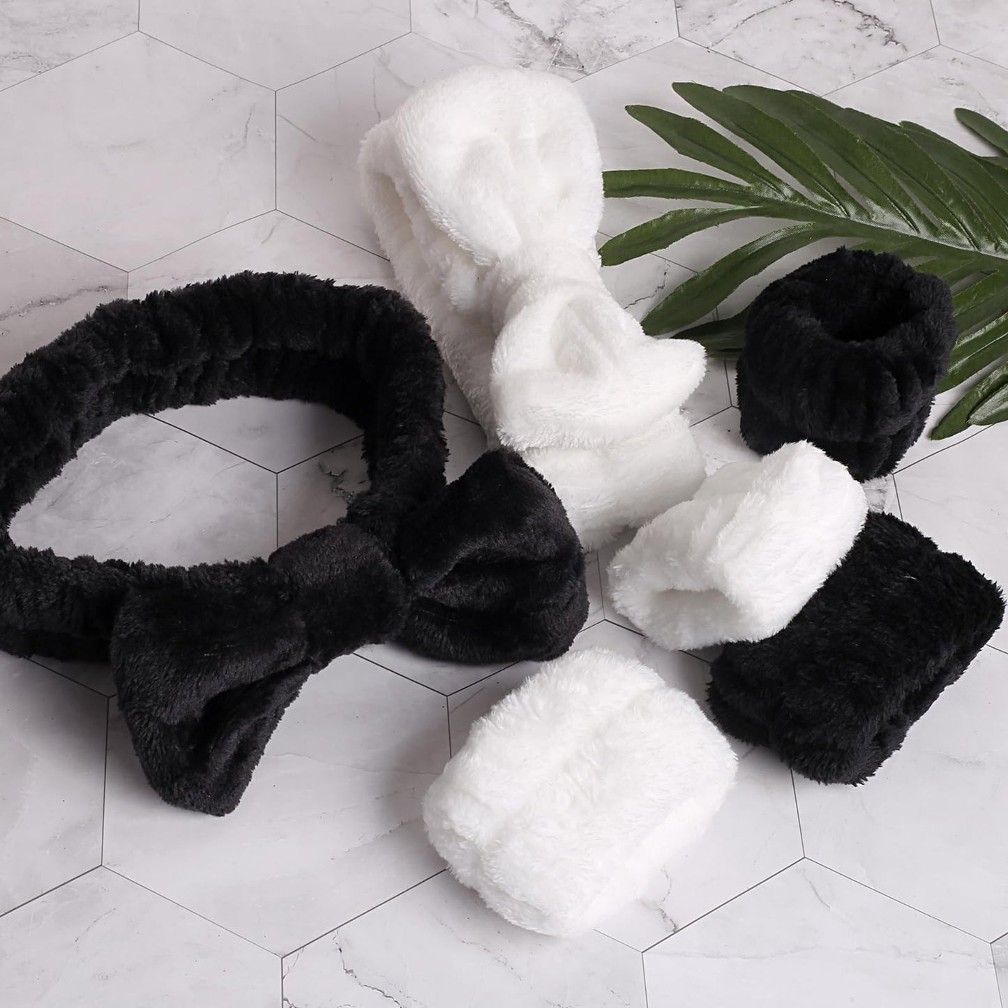 WSYUB Spa Headband and Wrist bands for Face Washing,Face Wash Headband and Wristband Set,Skin Care Headband,Self Care Gifts for Women Teen Girls