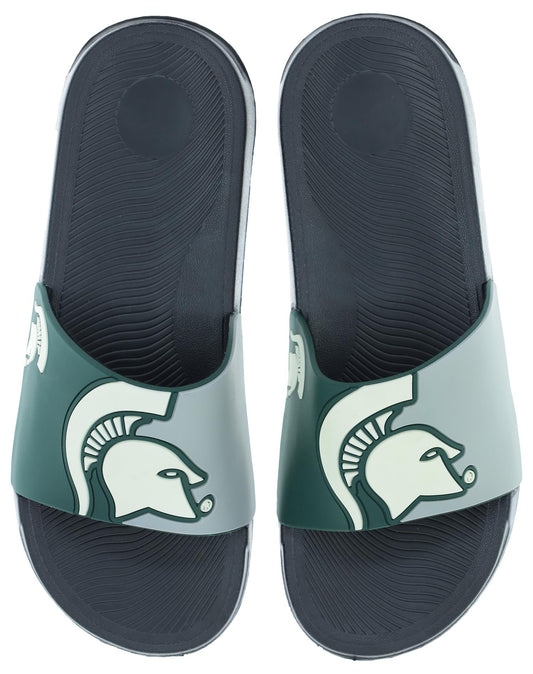 FOCO Men's NCAA Big Logo Raised Slide, Michigan State Spartans, Large
