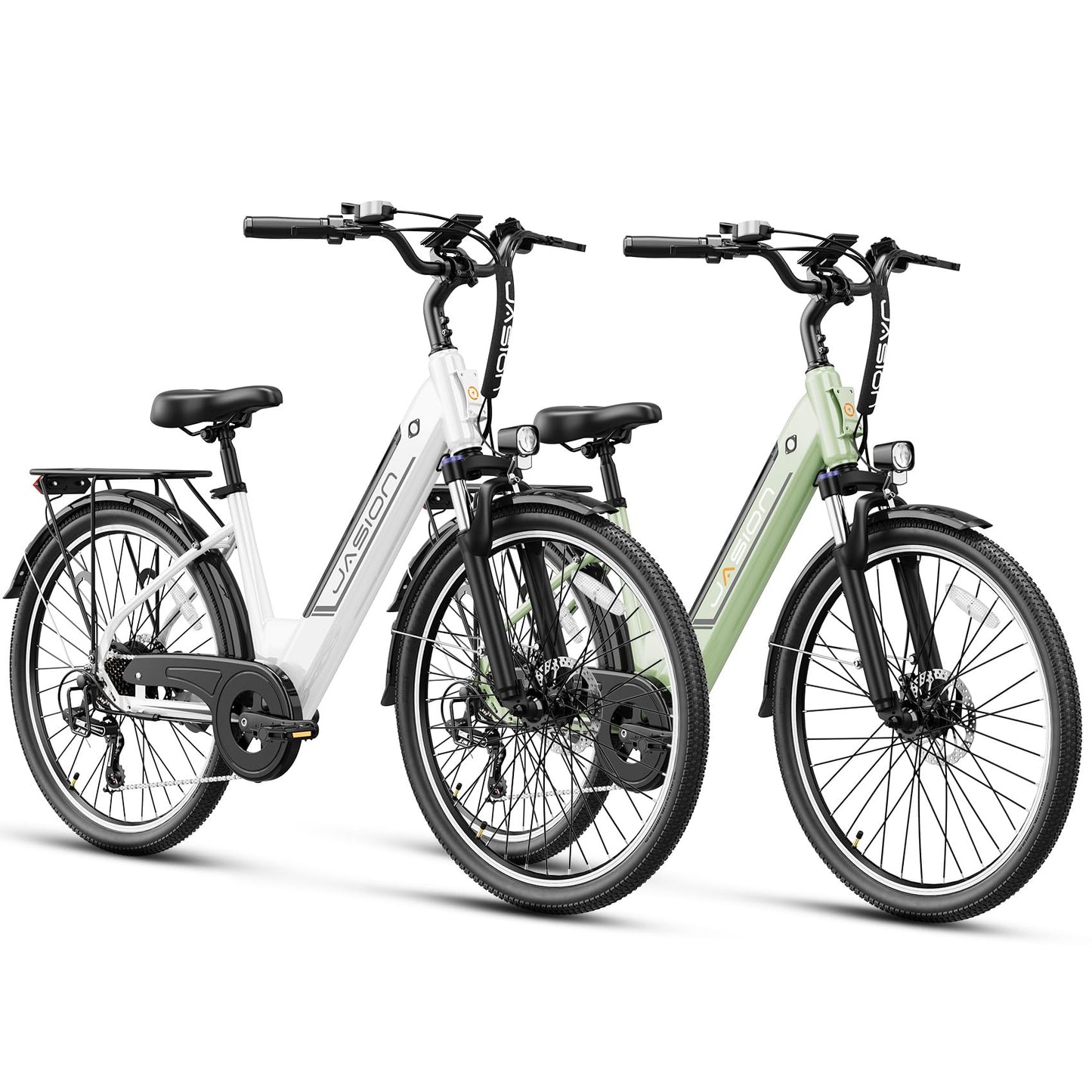 Jasion Roamer ST Electric Bike for Adults, 1200W Peak Motor Max 62miles & 28MPH City Cruiser Ebike,26'' Commuter Ebike, 528WH Removable Battery,7-Speed Electric Bicycles, Front Suspension Bicycles