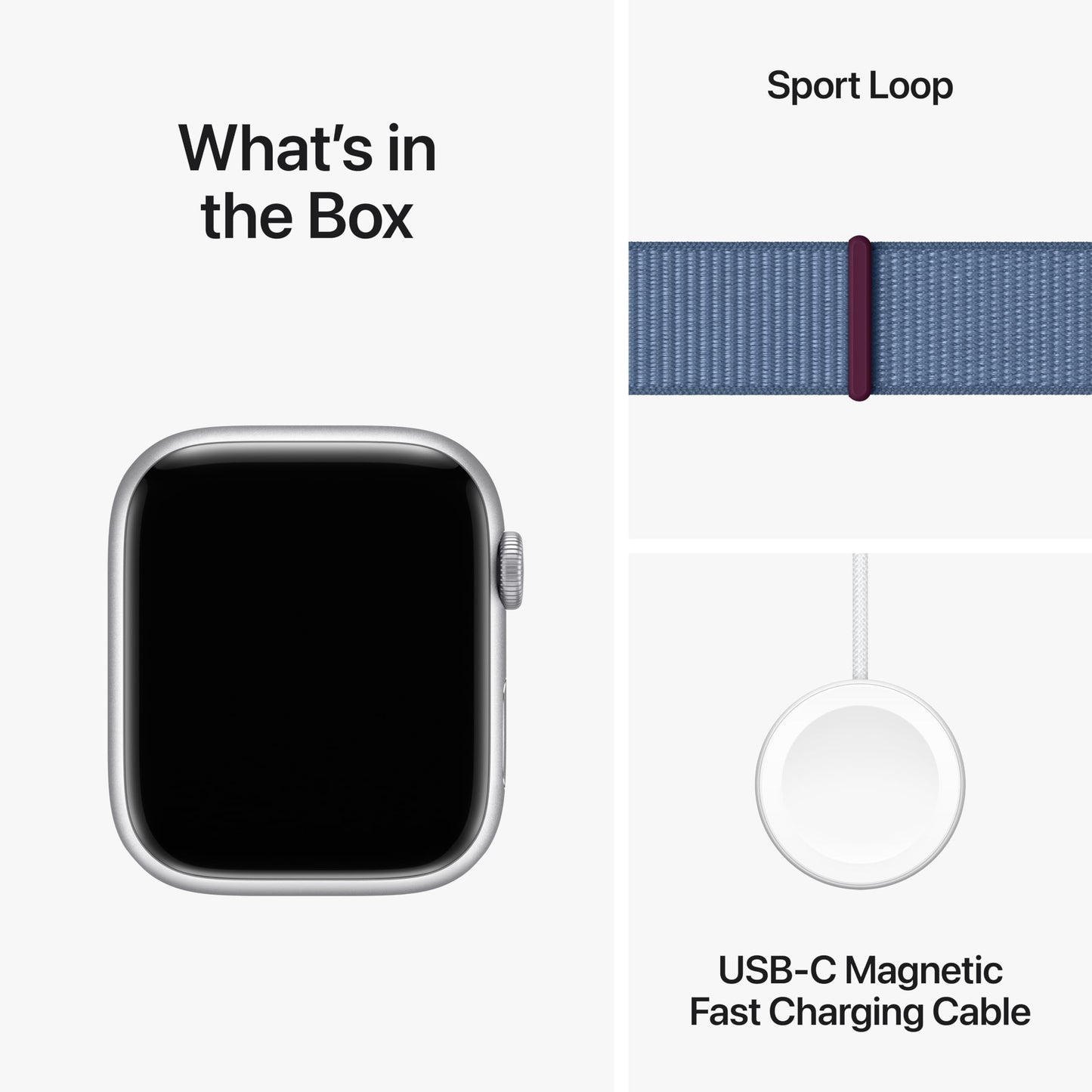 Apple Watch Series 9 [GPS, 45mm] - Silver Aluminum Case with Winter Blue Sport Loop (Renewed)