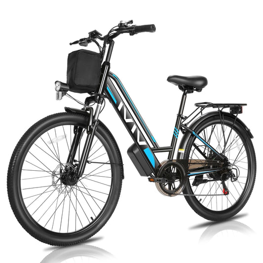 Vivi Electric Bike for Adults with 750W Peak Motor, 26" Commuter Electric Bike, 22MPH Cruiser Ebikes with 48V Removable Battery, Up to 50 Miles, LCD-Display, 7 Speed, Cruise Control, UL 2849 Certified