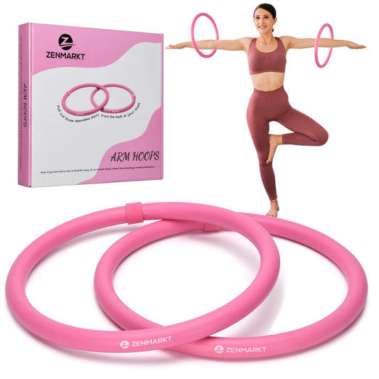 Arm Hoop - Mini Hula Hoop for Adults - Strengthen Arms and Shoulders - Weighted Hula Hoop for Fun Upper Body Exercise - Lightweight and Portable Fitness Equipment for Effective Workouts (Pink)