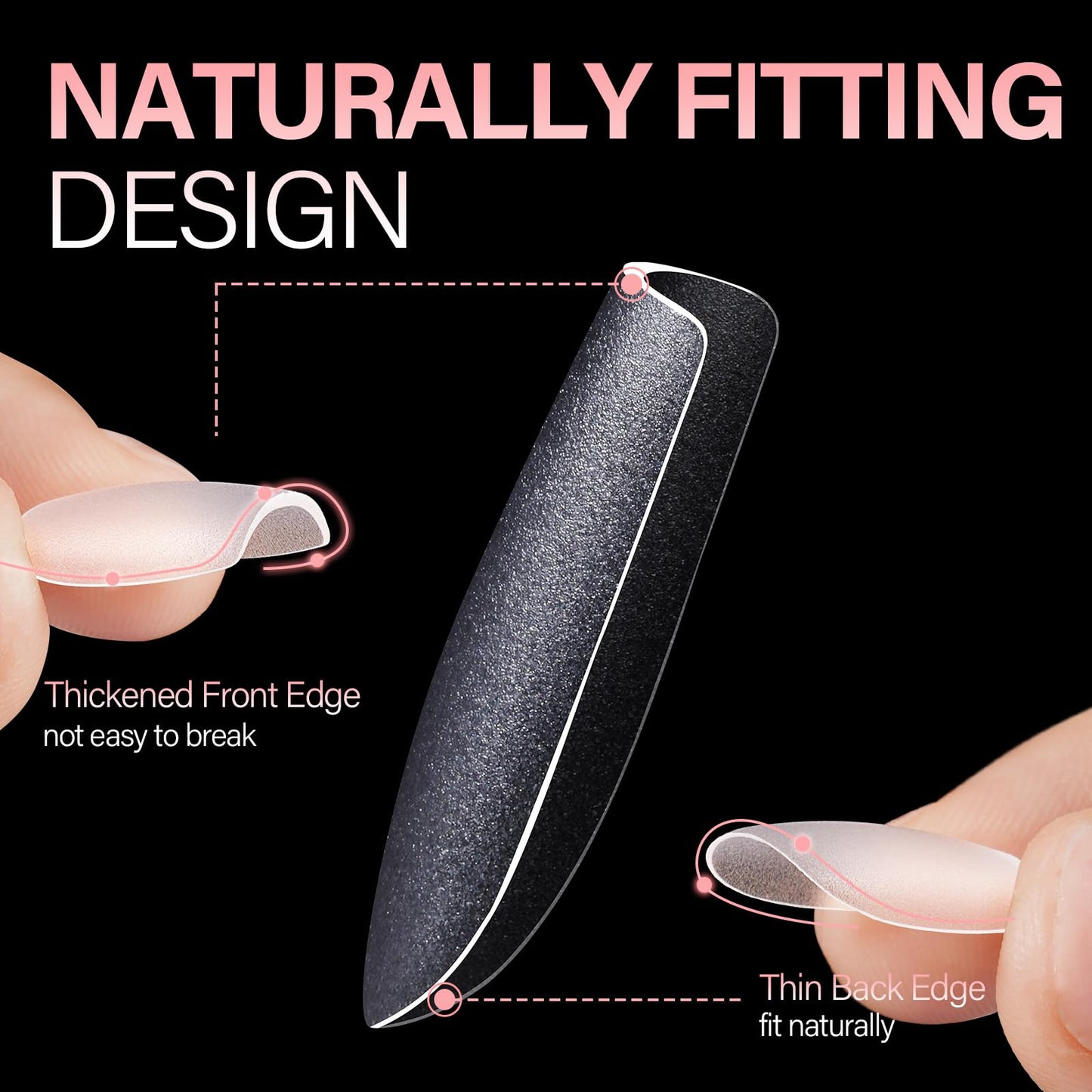AILLSA Short Square Nail Tips 15 Sizes 240pcs Full Cover Gel Tips Double Matte No Need Base Coat Fake Soft Nail Tips for Press On Nail Extension