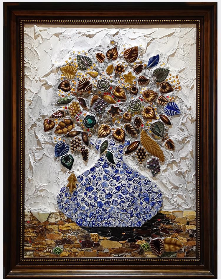 1.1 LB Porcelain Ceramic Mosaic Tiles,Broken Irregular Mosaic Tiles for DIY Craft Floor,Kitchen,Pool, Flower Pots Mosaic Making Supplies (Porcelain 10)