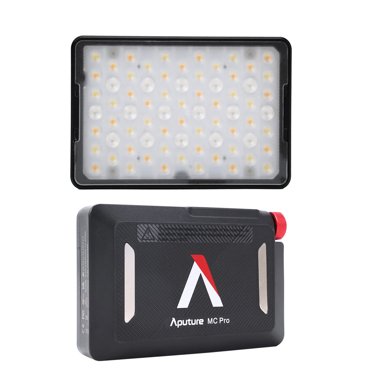 Aputure MC PRO On Camera Video Light,LED Camera Light Panel,2,000-10,000k,Magnet Adsorption Function,Dust and Waterproof,App Control for Vlogging, Photography, Video Conference,TikTok