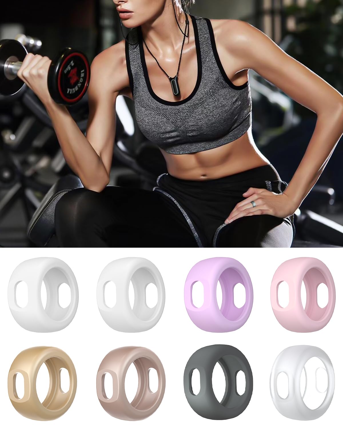 BandSmith Compatible with Oura Gen 3 Ring Protector, Silicone Smart Ring Case Cover Sleeve for Working Out (Gold&RoseGold&Clear, M for Size 8/9/10)