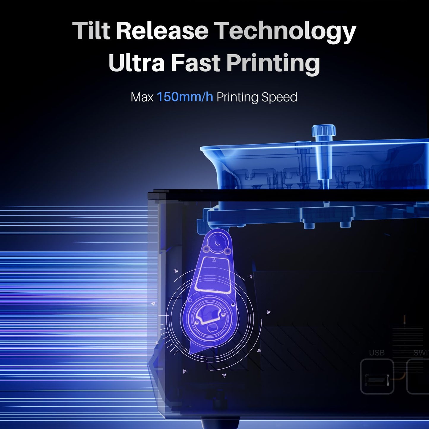 ELEGOO Saturn 4 Ultra 12K MSLA Resin 3D Printer, Smart Mechanical Sensor, Fast Printing Up to 150mm/h, AI Camera, WiFi Cluster Printing, Automatic Leveling, Large Printing Size 218.88*122.88*220mm³