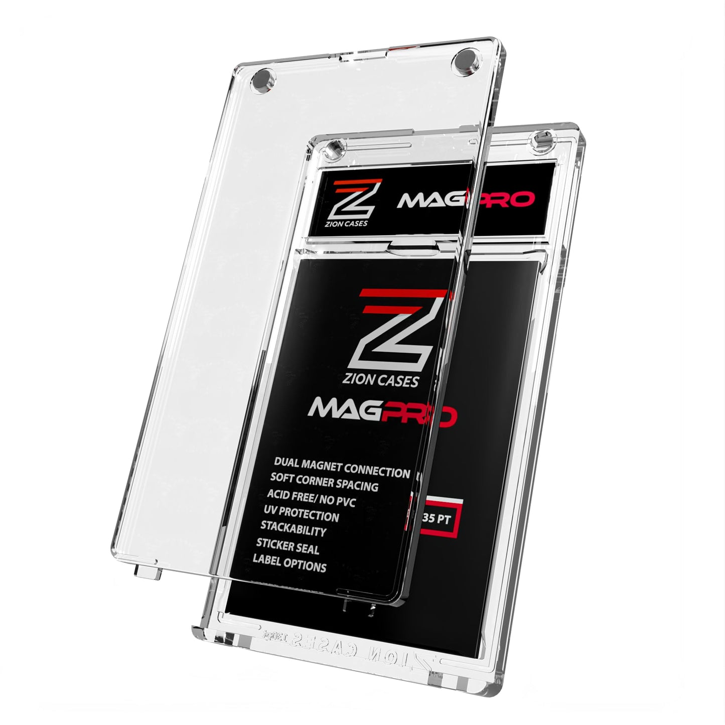 Zion Cases MagPro 35PT Magnetic Card Holder; Duel Magnet Card Case for Secure Holding Strength to Guard Against Unintentional Openings; includes 25 Magnetic Trading Card Case; (25 Pack)
