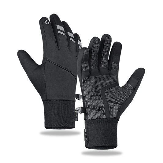 TEMEI Winter Warm Gloves, Thin Windproof Waterproof Thermal Glove, Non-Slip Palm, Flexible Touch Screen Finger Gloves for Men and Women Cold Weather Bike,Motorcycle,Hiking,Snow (Black, X-Large)