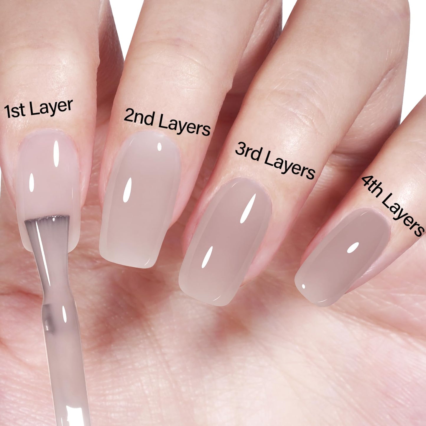AILLSA Nude Gel Polish Secretly Love Translucent Gel Nail Polish Sheer Grey Jelly Gel Polish Long Lasting Senior Ash Neutral Color Pastel Nails Soak Off U V Gel for Nail Art at Home 0.51 Oz GB135