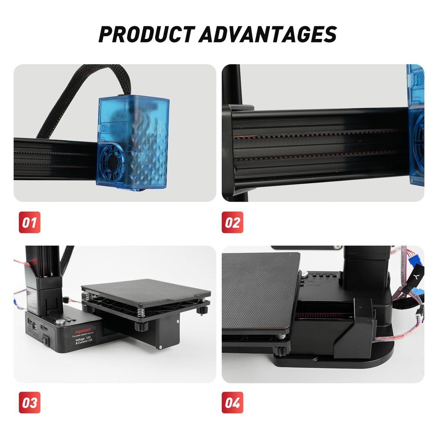 Mini 3D Printer for Beginners with 4 Colors PLA Filament, Portable FDM DIY 3D Printing Machine with TF Card Reader, Easy Setup, 0.4mm Nozzle, 1.75mm Filament, 100x100x100mm Print Size