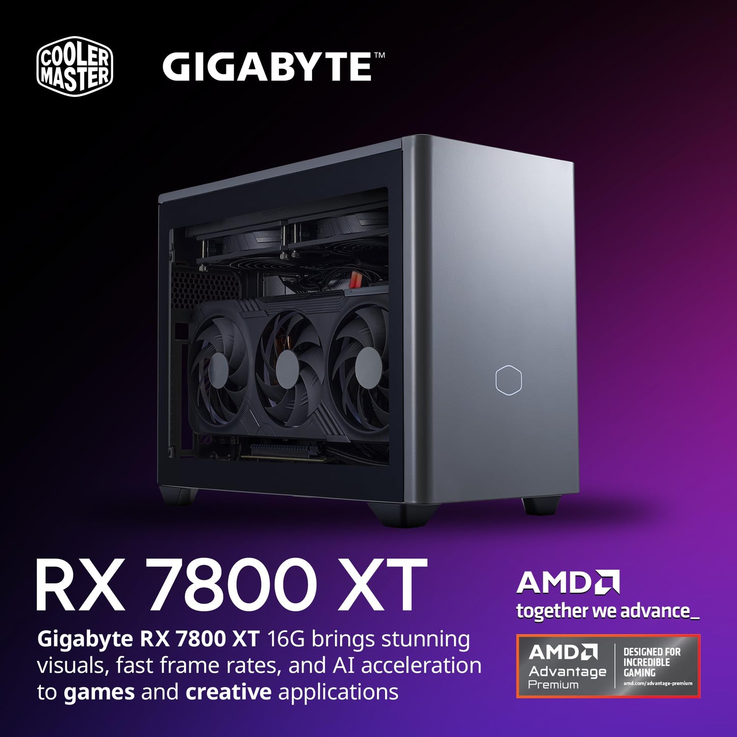 Cooler Master NR2 Pro Mini ITX – Intel i7-14700F 2.1GHz (5.4GHz Turbo) | Gigabyte RX 7800 XT 16GB & B760I AORUS PRO | 32GB DDR5 6000MHz | 1TB Gen4 M.2 | WiFi | Windows 11 | 280mm AIO Gaming PC