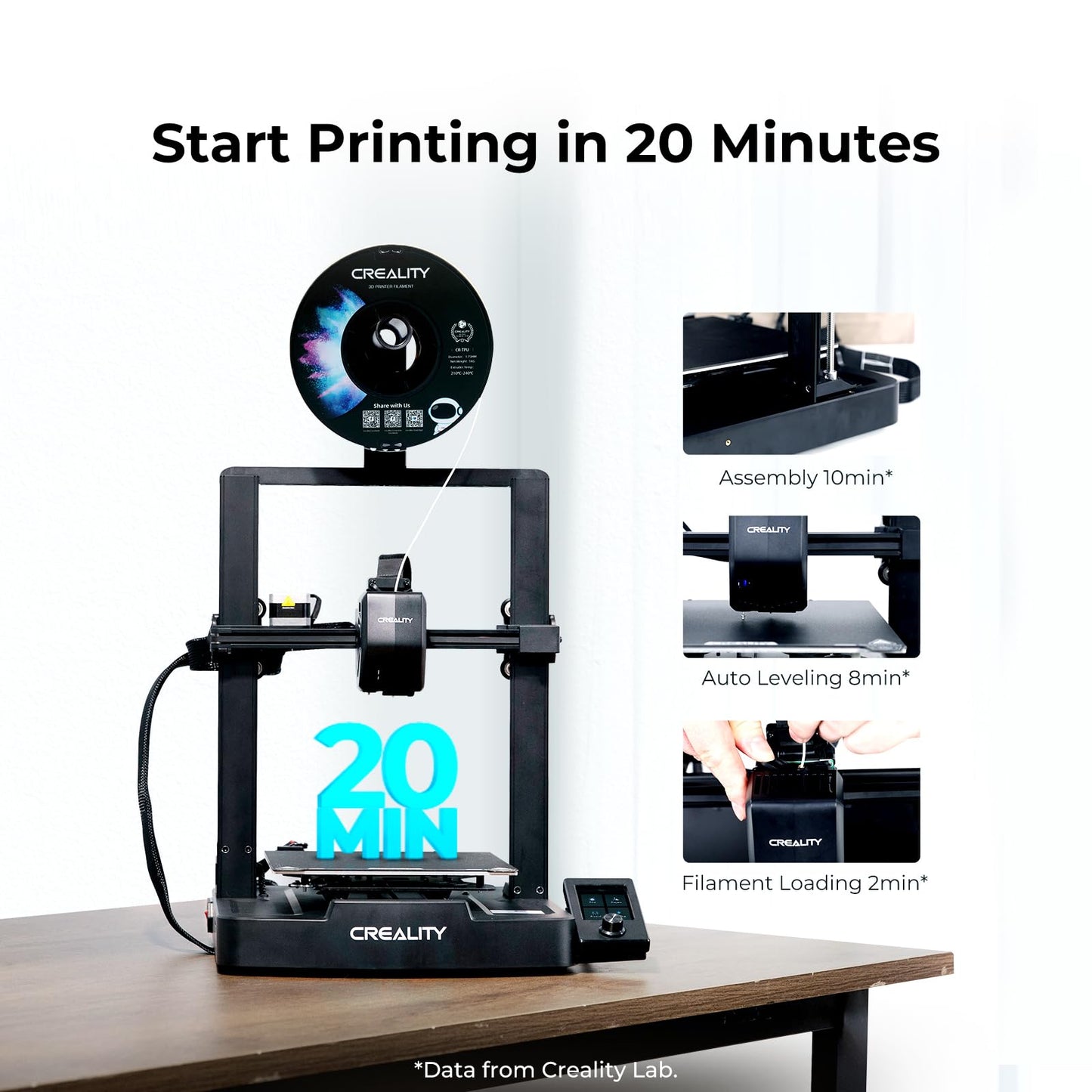 Creality Ender 3 V3 SE 3D Printer Bundle 2kg Black & White PLA 1.75mm
