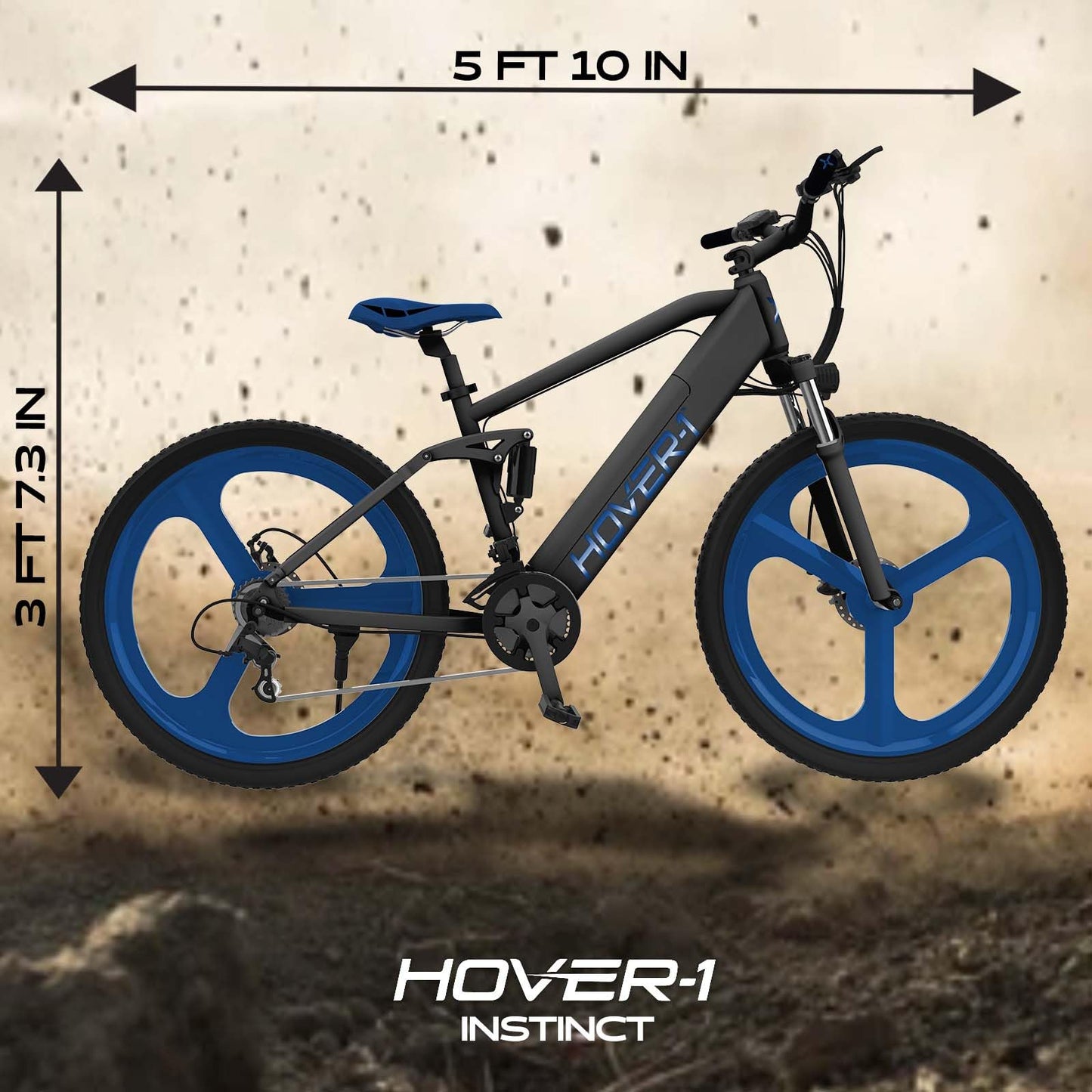 Hover-1 Instinct Electric Bike with 350W Motor, 18 mph Max Speed, 26” Tires, and 40 Miles of Range E Bike for Adults & Teens