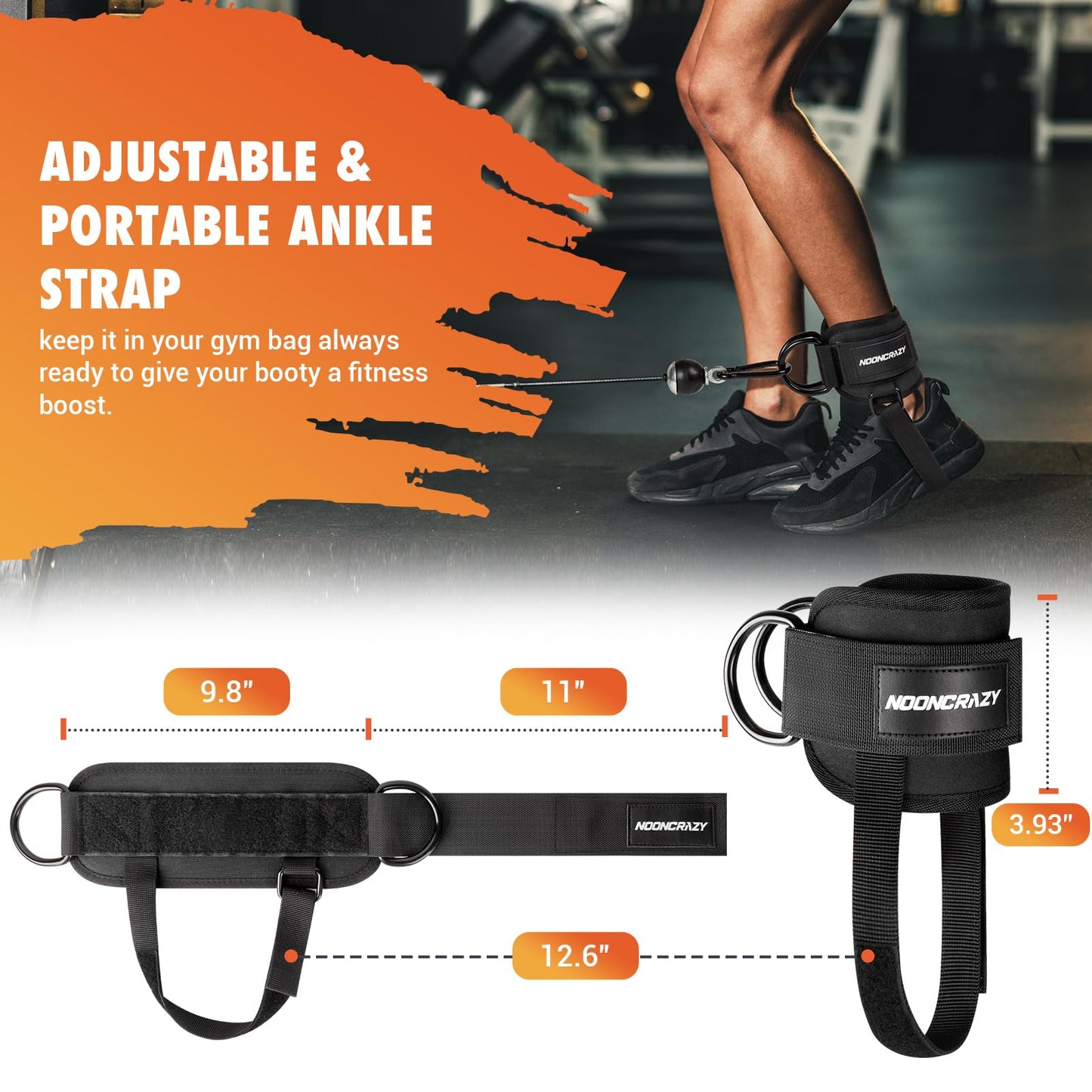 Ankle Strap for Cable Machine Women, Adjustable Gym Cable Ankle Straps for Kickbacks, Glute Workouts, Leg Extensions, Curls, Booty Hip Abductors, Ankle Cuff for Cable Machine Accessories(S-Black)