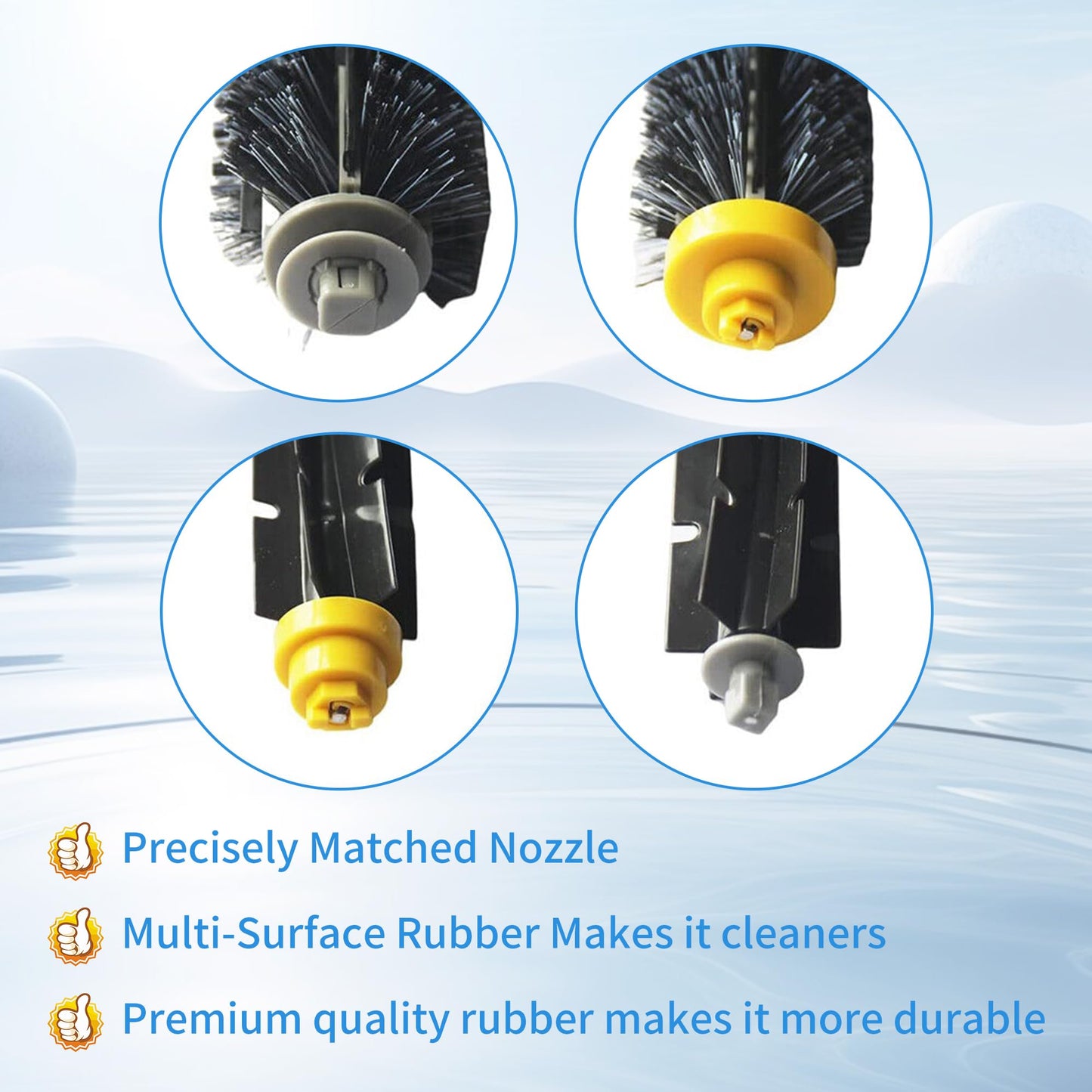 Amyehouse Replacement Parts Kit Bristle Flexible Beater Brush & Aero Vac Filter & Side Brush Compatible with iRobot Roomba 600 Series 595 610 614 618 620 630 640 650 660 680 685 690 692 694 695 Vacuum