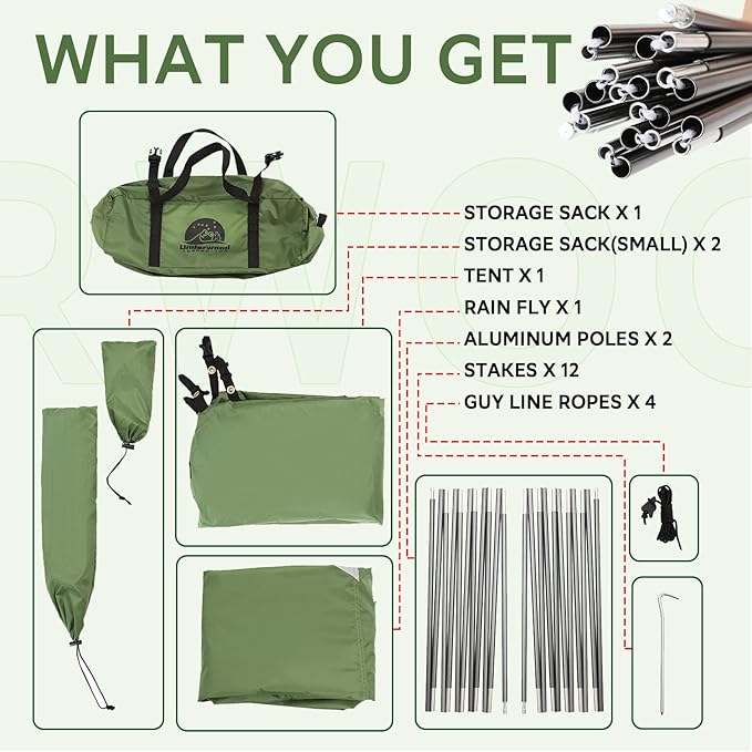 1/2 Person Backpacking Tent for 4-Season - Winter Waterproof Tent for One Person, Lightweight Camping Tent for Backpacking, Easy Set Up Cold Weather Tent by Underwood Aggregator