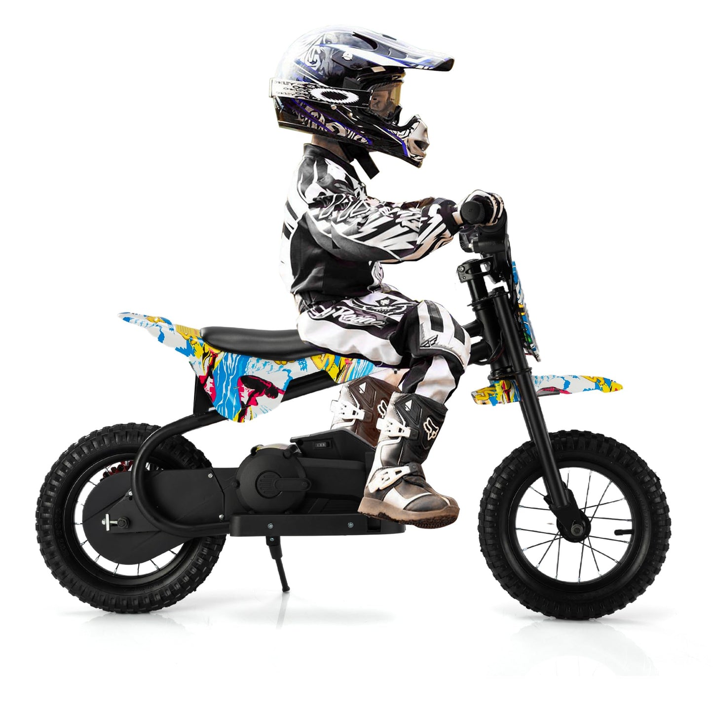 TOBBI Kids Dirt Bike 24V Electric Toddler Motorcycle w/3-Speed Modes, Max Weight 143LBS, Up to 13MPH Off-Road Motor Bike for Children with Dual Brakes, LED Power Display