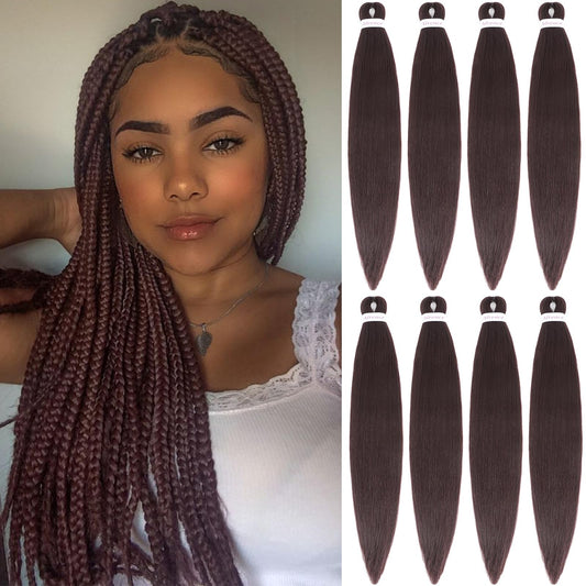 Alrence Pre Stretched Braiding Hair Long Braid 30 Inch 8 Packs Professional Braiding Hair Extensions Synthetic Crochet Twist Braids (30 Inch, 33#)