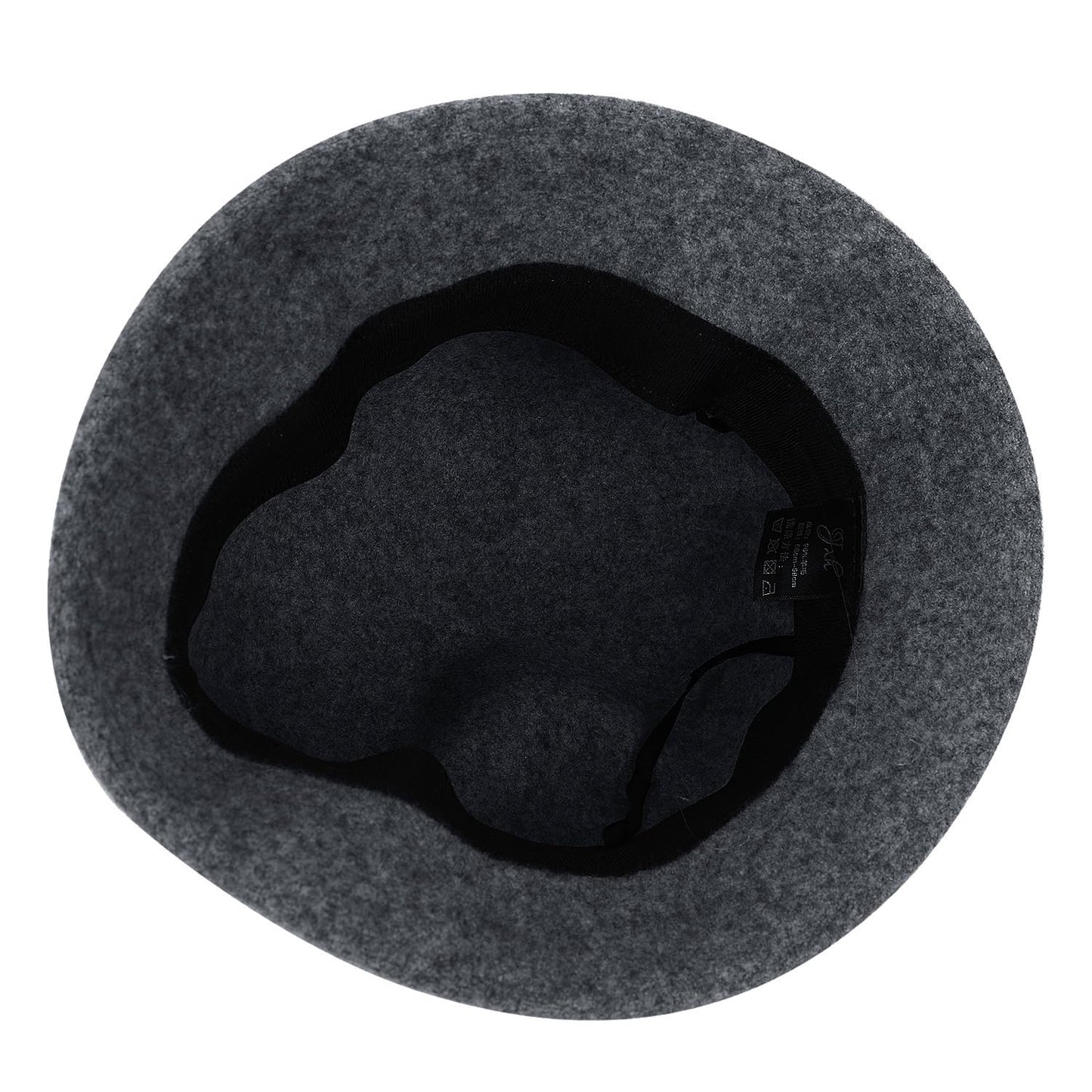 Women Cloche Bucket Hat Vintage Faux Wool Felt Hat Winter Warm Church Bowler Hat Ladies Fedora Hat Fall Bell Round Cap (Light Gray)