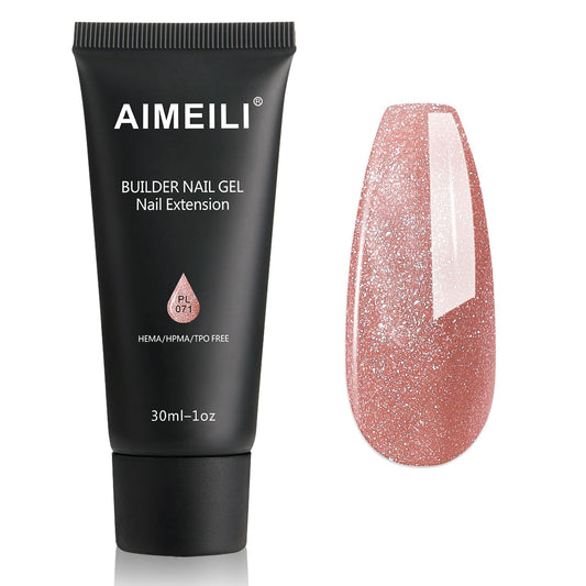AIMEILI Poly Nail Extension Gel Builder Nail Gel Hema Free Poly Nail Enhancement Nail Art Design DIY Salon Nail At Home Gift for Women Nail Gel - 071