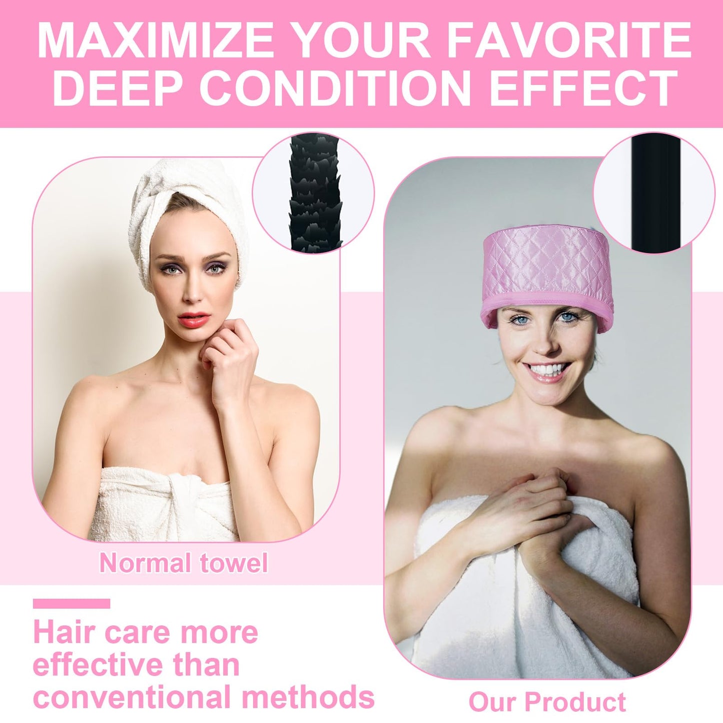 Alotlucky Hair Thermal Steamer Treatment SPA Cap Nourishing Care Hat with Adjustable Temperature Control, Moisturize and Nourish, Hair Care for Home Use