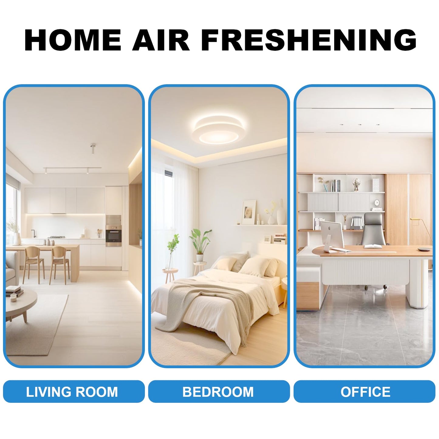 Air freshener (White) - for home, bedroom and office - Essential oil aroma diffuser with LED coloured night light with soothing water flow sound - Water filtered air purifier for pets and smokers.