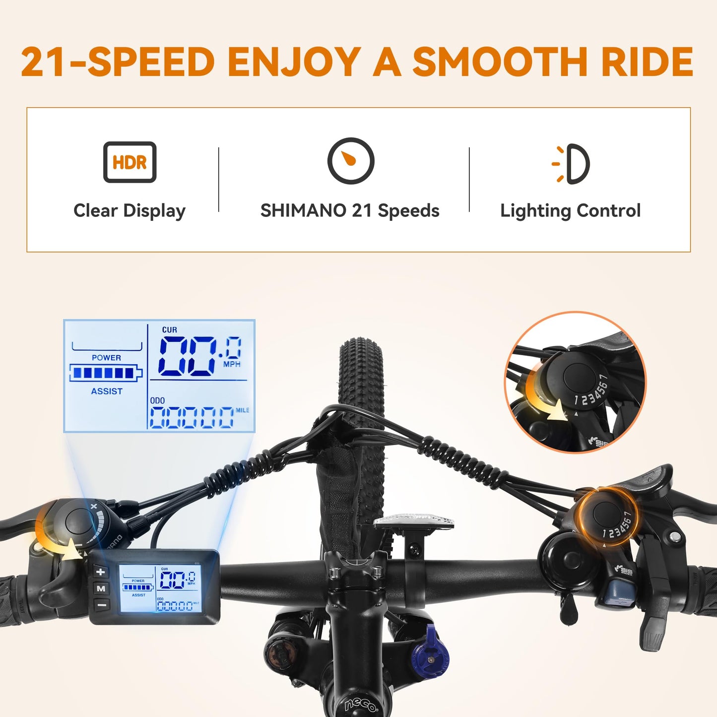 ACTBEST Apex Electric Bike for Adults, 26" 1000W Peak Electric Mountain Bike, 22MPH Top Speed, Max Range 55+ Miles, 48V Removable Battery, 21-Speed Lightweight E-Bike, BLack1