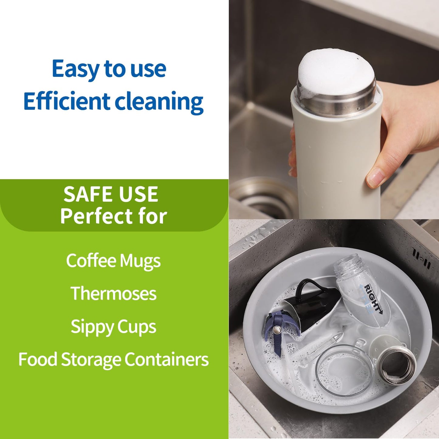 NATRUTH Water Bottle Cleaning Tablets 20 Tablets Effectively Removes Tough Stains and Odors Bottle Clean Tablet Individually Packed for All Stainless Steel, Plastics and Glass Drinking Containers