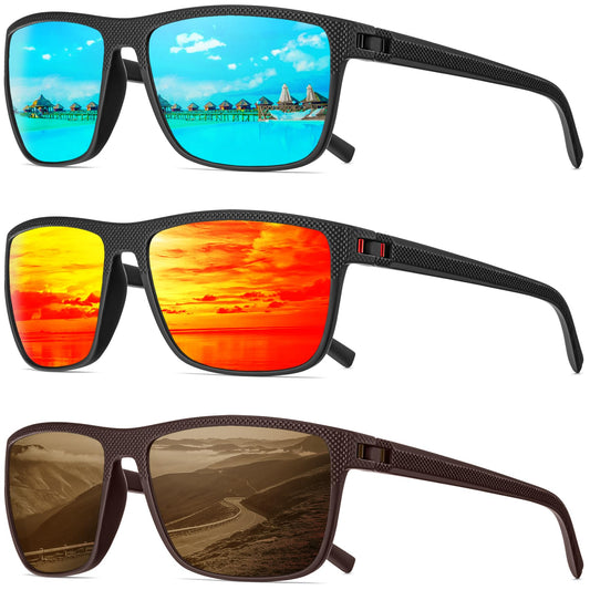 QALLY Polarized Sunglasses Men, Mens Sunglasses Polarized UV protection Lightweight Sun Glasses for Driving Fishing Golf