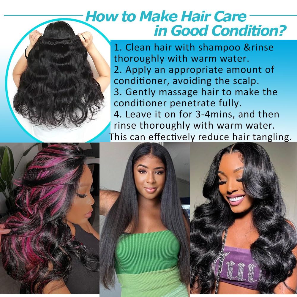 AnJudyReid Brazilian Human Hair Bundles 20 22 24 Inch Body Wave Bundles Human Hair 12A 100% Unprocessed Virgin Hair Weave 3 Bundles Deals Human Hair Natural Black Color