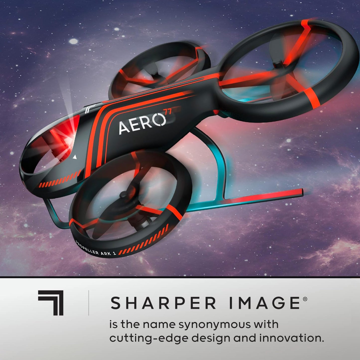 Sharper Image® X-Treme Aero Mini Drone, 4.6" RC Stunt Helicopter, 2.4 GHz Long Range Remote Control, Quiet Indoor & Outdoor Toy, Lightweight Durable, Kids & Adult Beginner Pocket Drone, Small Gift