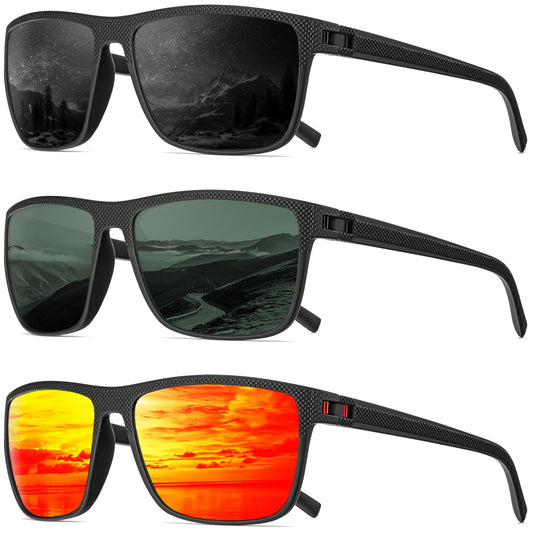 QALLY Polarized Sunglasses Men, Mens Sunglasses Polarized UV protection Lightweight Sun Glasses for Driving Fishing Golf