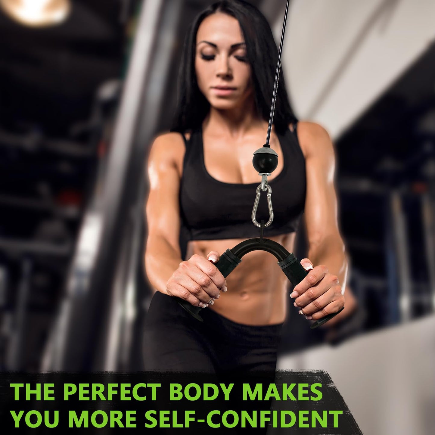 Howffite V Shaped Press Down Bar Cable Machine Attachment Double D Row Handle Landmine Attachments Biceps Triceps Back Muscle Exercise Accessories
