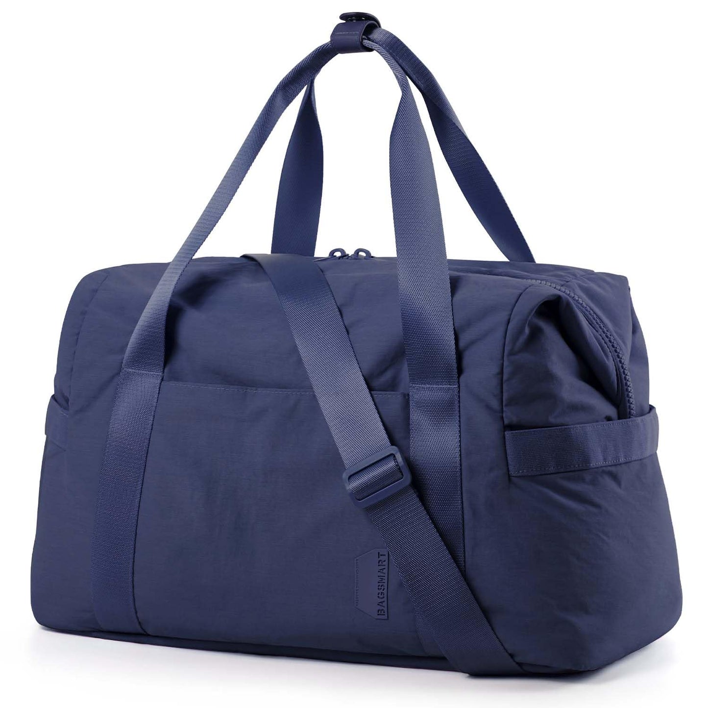 BAGSMART BAGSMART Gym Bag for Women, Carry on Weekender Overnight Bag, Travel Duffel Bags with Trolley Sleeve, Personal Item Travel Bag Tote Bag Workout Dance Bag, Dark Blue-34L