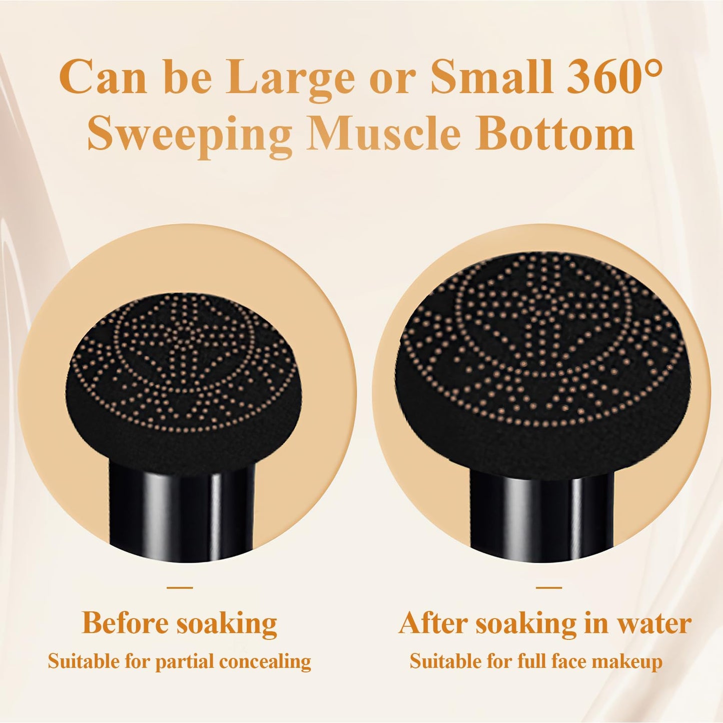 Air Cushion CC Cream Mushroom Head - Moisturizing Screw Lid Concealer Makeup Base Create Long-Lasting & Waterproof Makeup, Cushion Foundation Full Coverage for All Skin Types (Ivory)