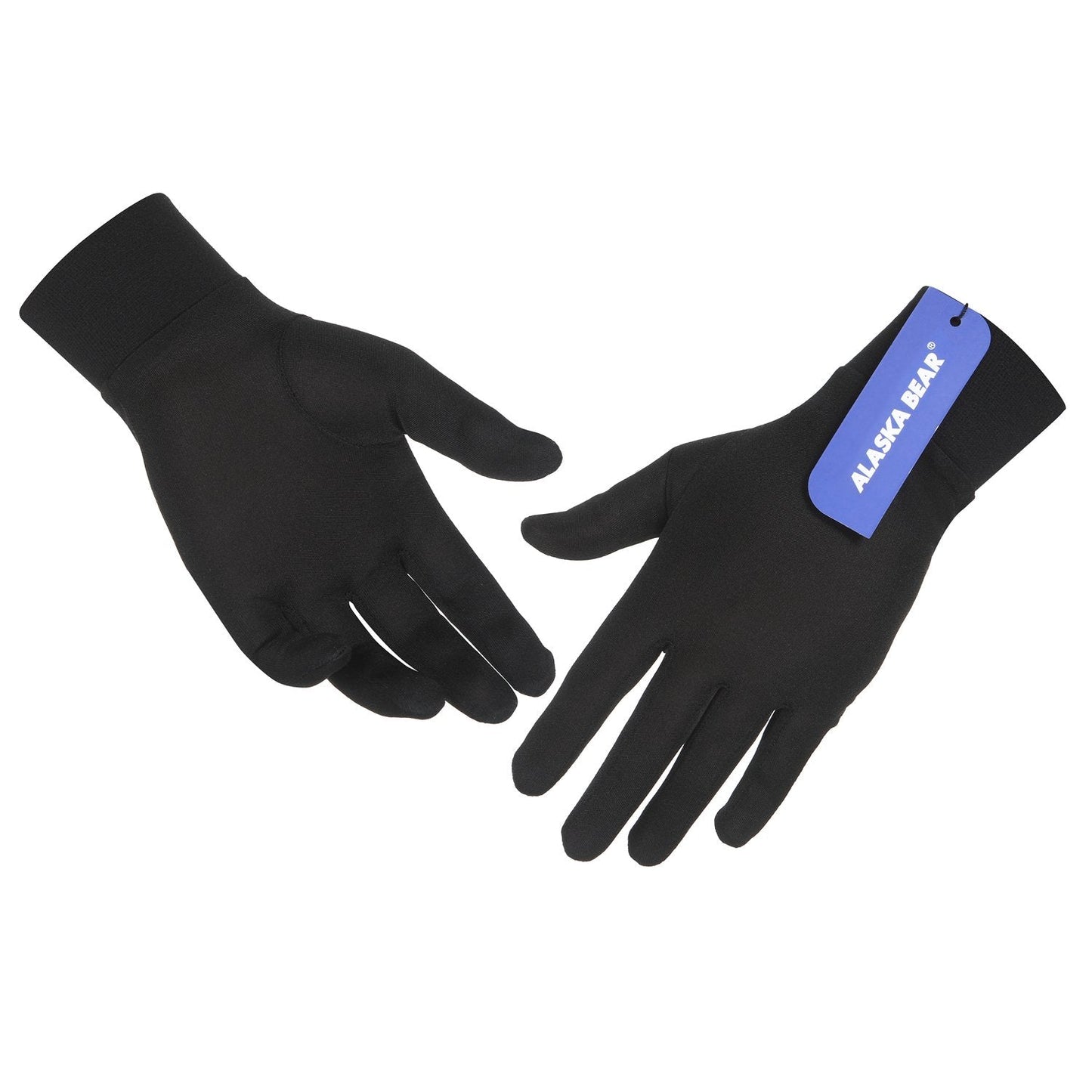 ALASKA BEAR® Natural Silk Thermal Glove Liners Ski Bike Motorcycle Cycling Golf Liner Gloves