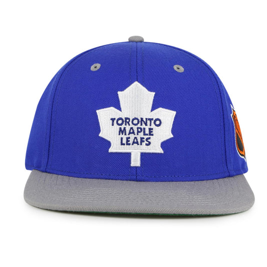 AMERICAN NEEDLE Blockhead 2 NHL Team Flat Brim Hat, Toronto Maple Leafs, Royal/Gray (43732A-TML)