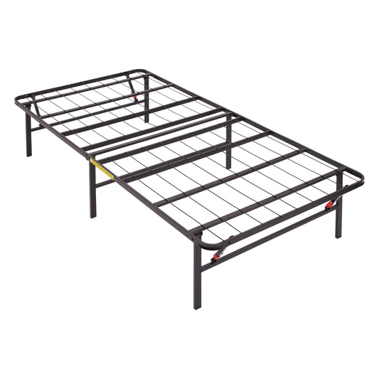 Amazon Basics Foldable Metal Platform Bed Frame with Tool Free Setup, 14 Inches High, Sturdy Steel Frame, No Box Spring Needed, Twin XL, Black