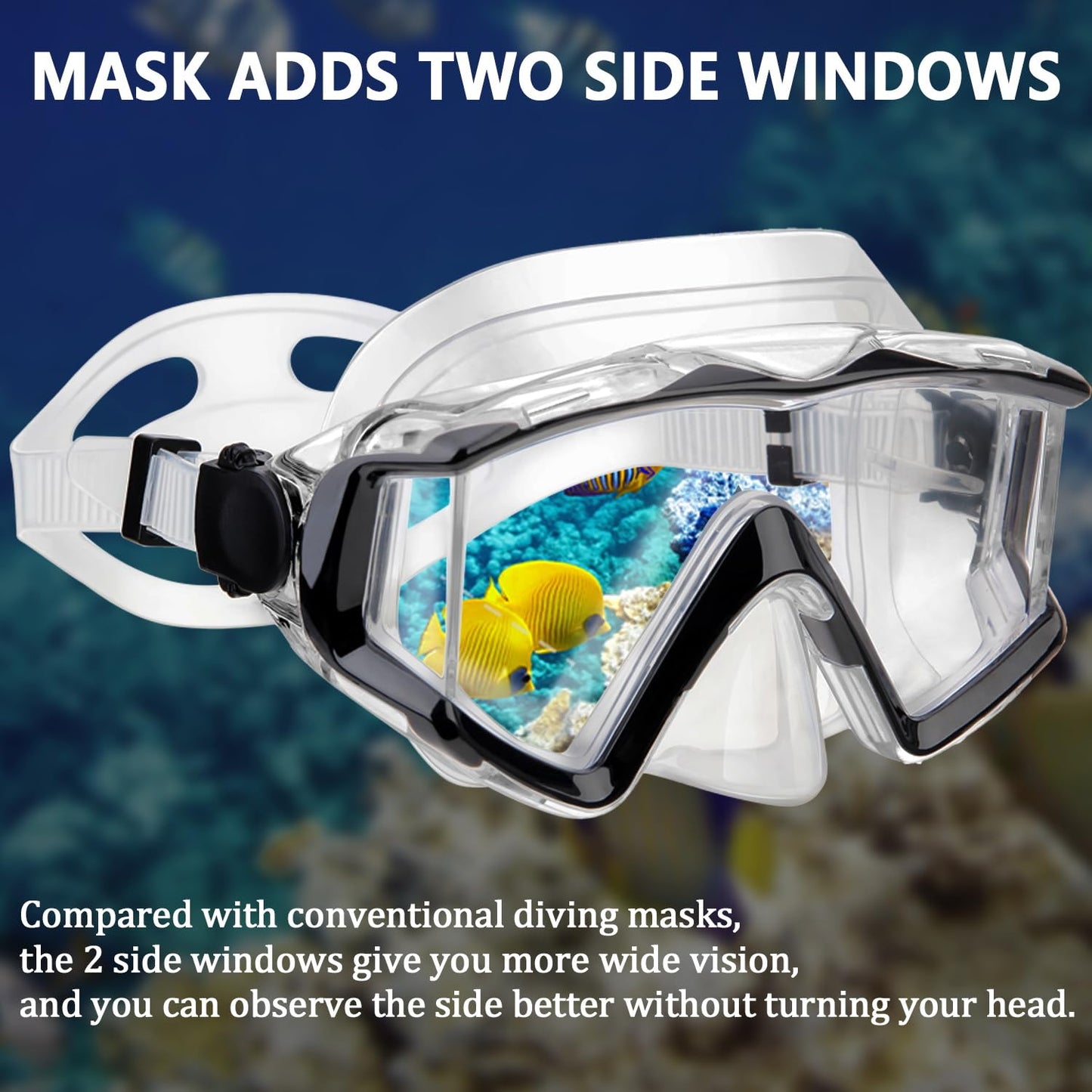 AQUA A DIVE SPORTS Diving mask Anti-Fog Swimming Snorkel mask Suitable for Adults Scuba Dive Swim Snorkeling Goggles Masks
