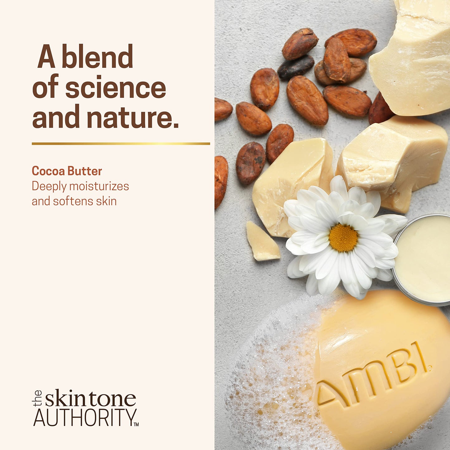 Ambi Skin Care Cleansing Bar Soap with Cocoa Butter To Restore Skin's Natual Moisturize Balance, Helps Visibly Even Skin Tone, Washes Away Surface Impurities, Chocolate, 3.5 Oz (Pack of 3)