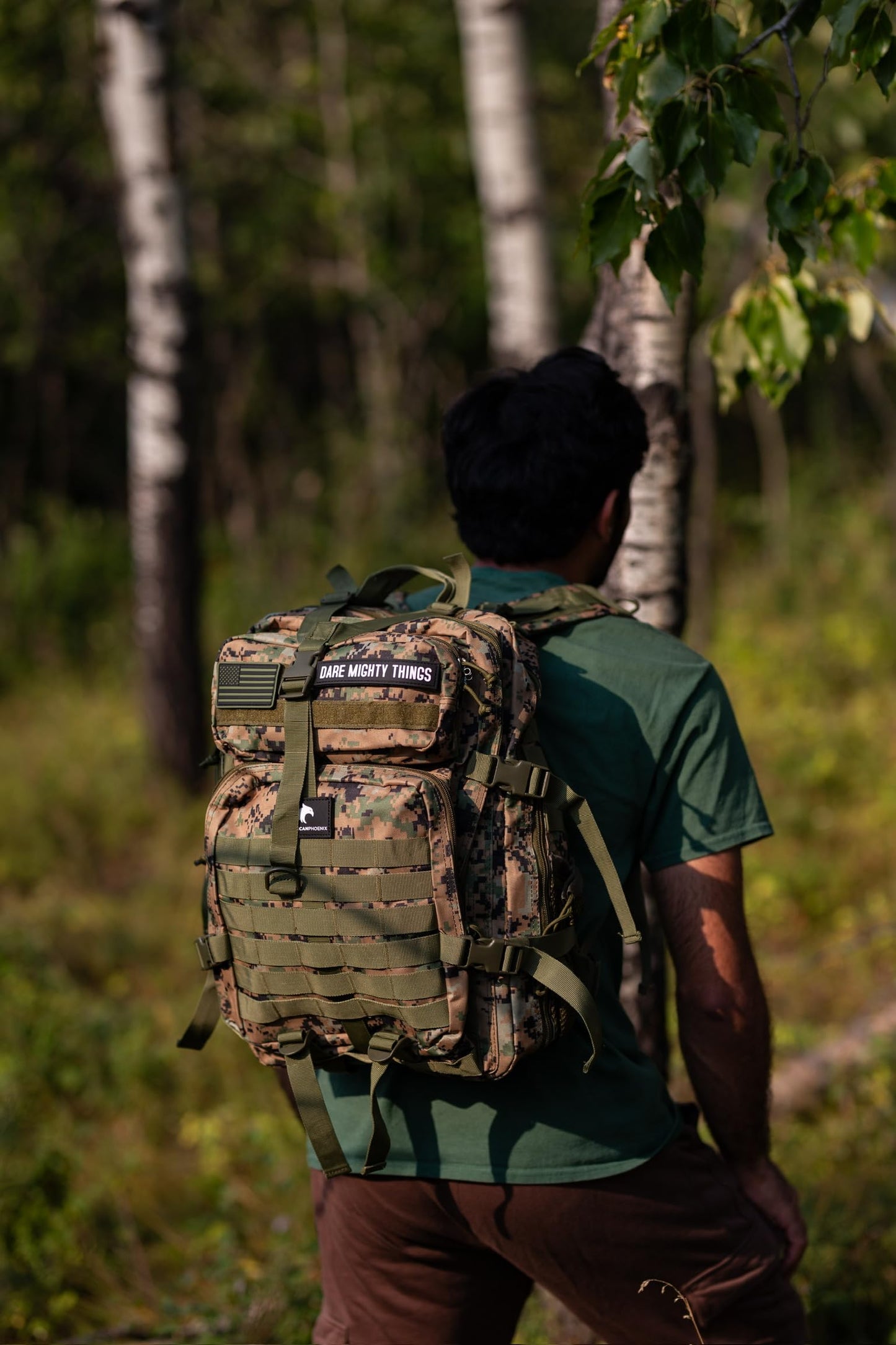 AMERICANPHOENIX 45L Elite Tactical Backpack | 3X Stronger Work & Military Backpack | Water Resistant and Heavy Duty | 3 Day MOLLE Bug Out Bag (Mossy Woods)